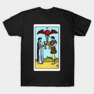 Card #37 - Two Of Cups - Rider Waite Smith Tarot T-Shirt